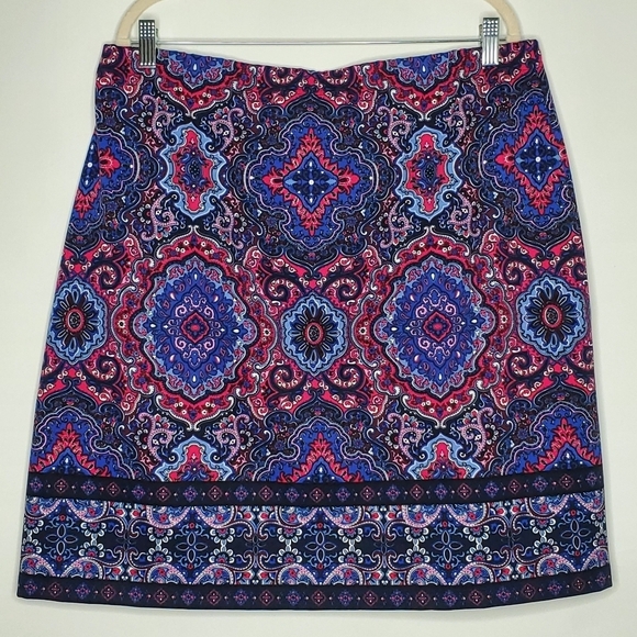 Talbots Plus Paisley Print Skirt Size 1X A-line Stretch Floral Boho Pull-on - Picture 4 of 10